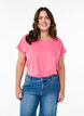 T-shirt met korte mouwen in een katoenmix, Roze, Model image number 0