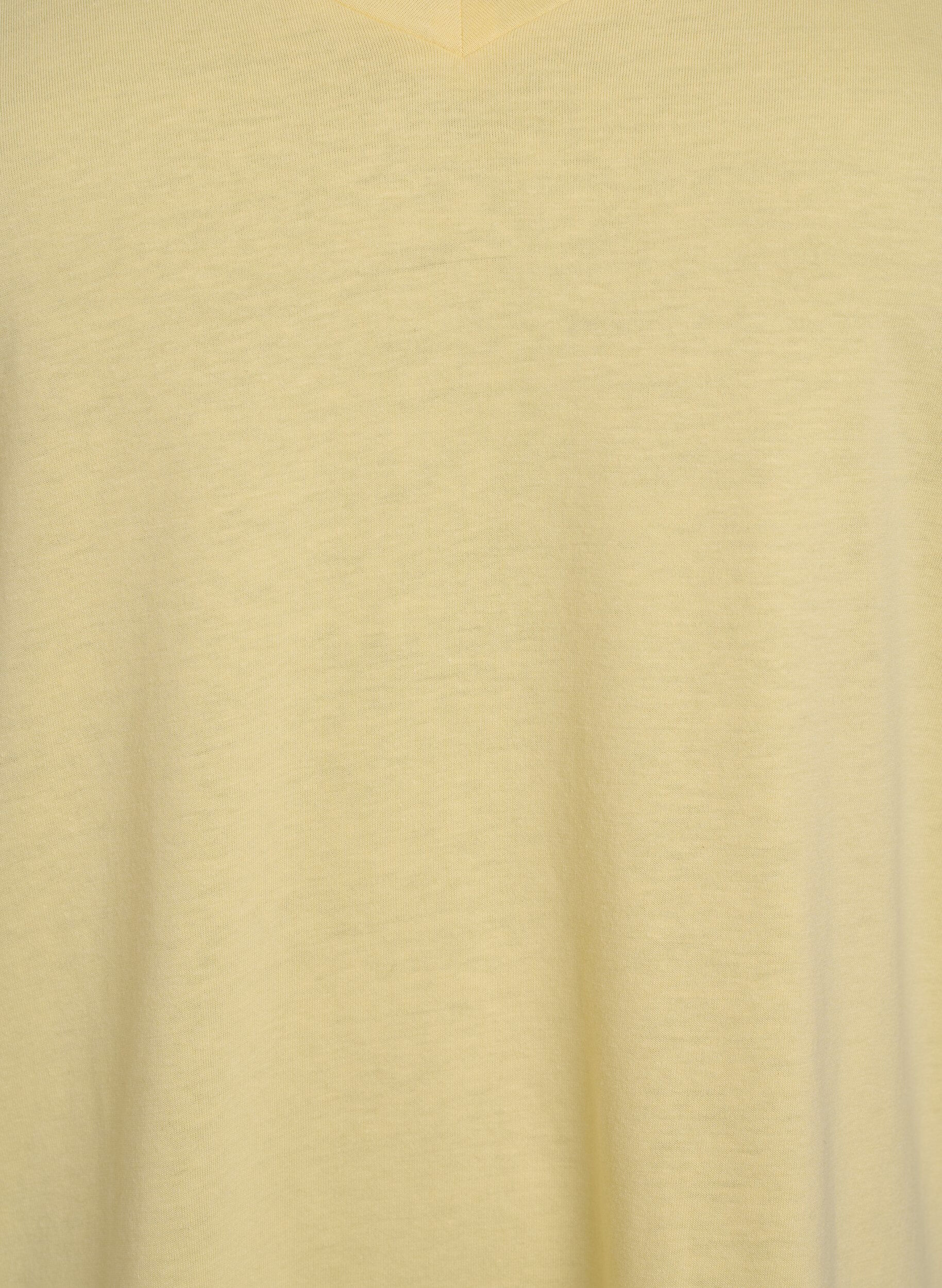 ZizziT-shirt met korte mouwen en v-hals, Geel, Packshot image number 2