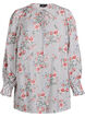 Blouse met bloemenprint en strikdetail, Zwart, Packshot image number 0