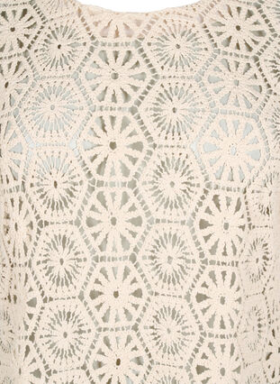 ZizziHaakblouse met korte mouwen, Beige, Packshot image number 2