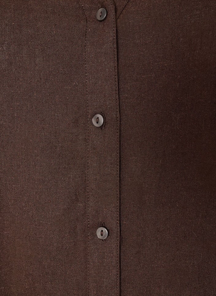 Lang shirt in linnen en viscose, Bruin, Packshot image number 2