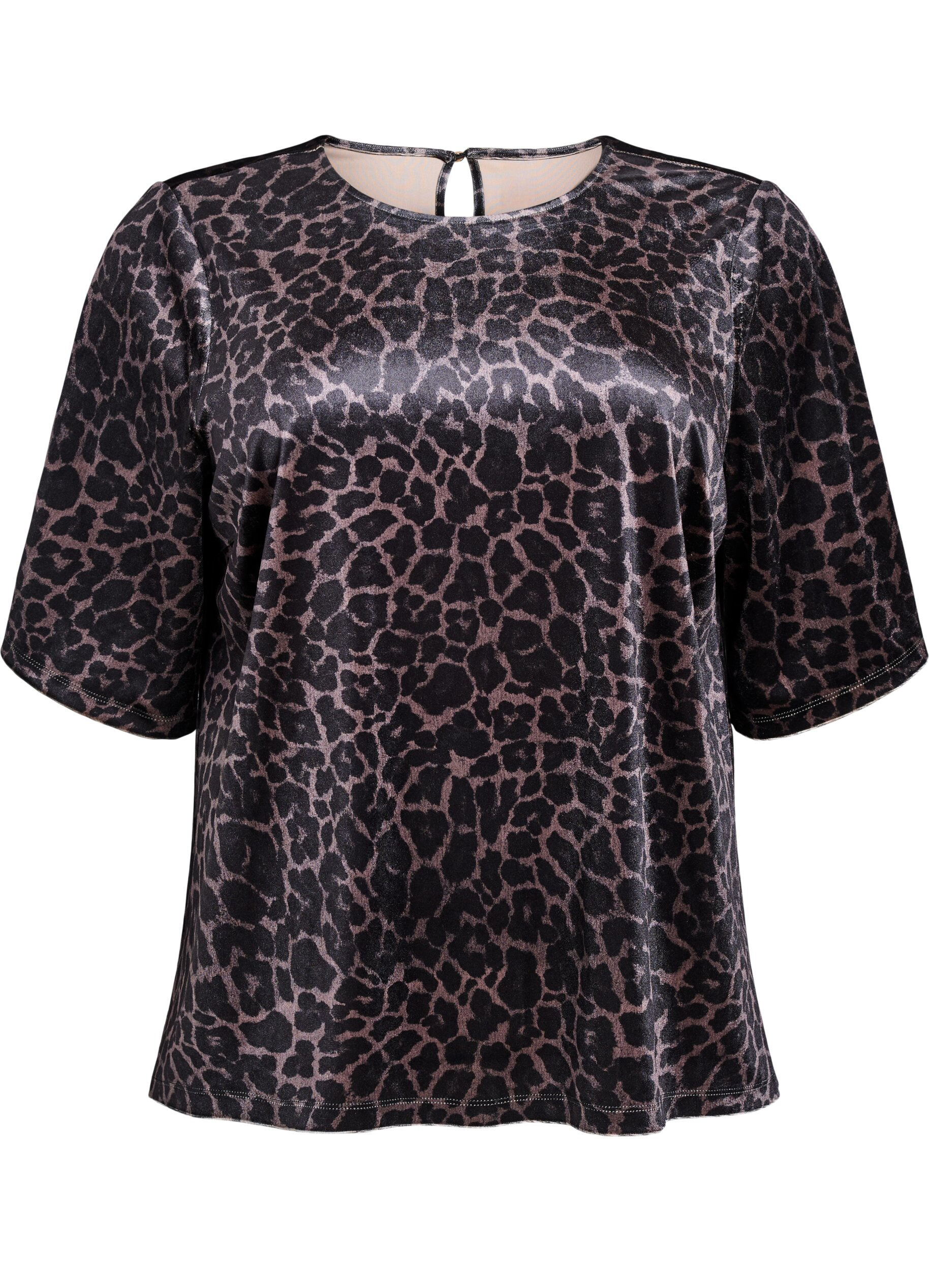 Velourt-shirt met korte mouwen