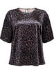 Velourt-shirt met korte mouwen, Bruin, Packshot image number 0