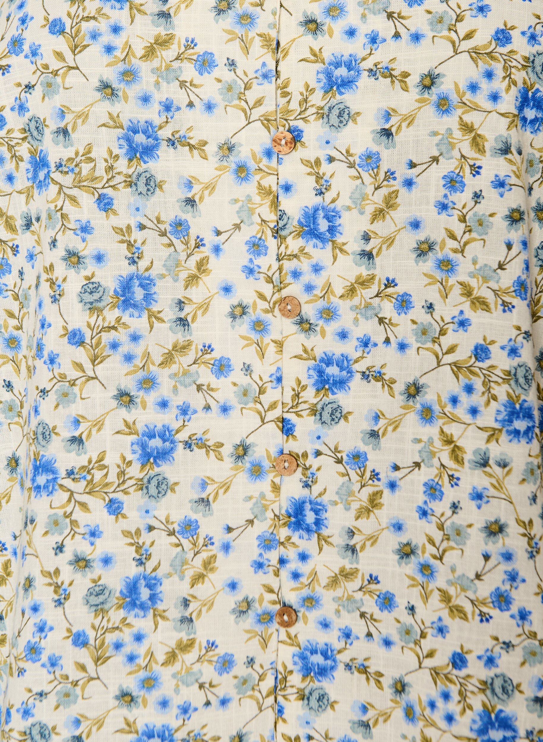 ZizziKatoenen shirt met korte mouwen en een V-hals, Blauw, Packshot image number 2