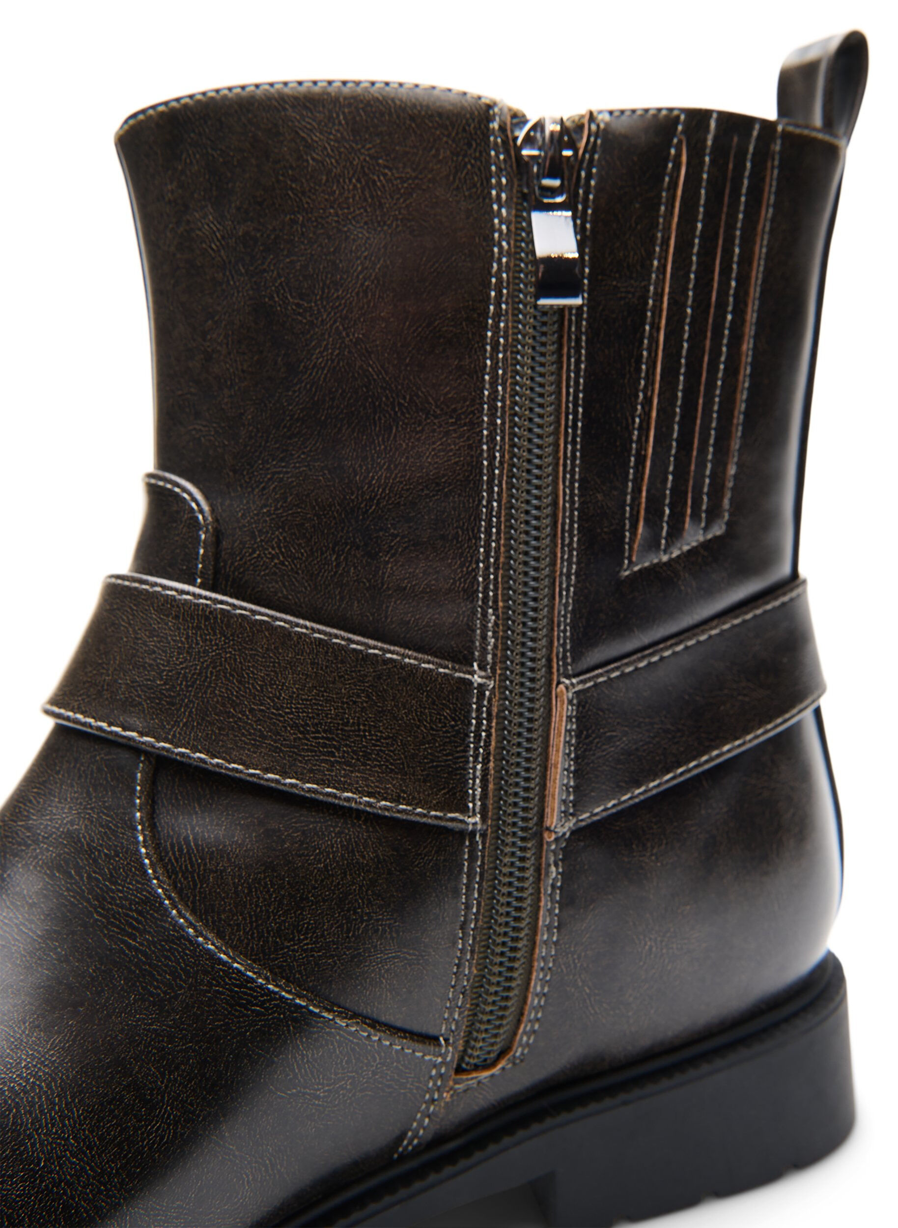 ZizziKorte bikerlaars, Bruin, Packshot image number 4