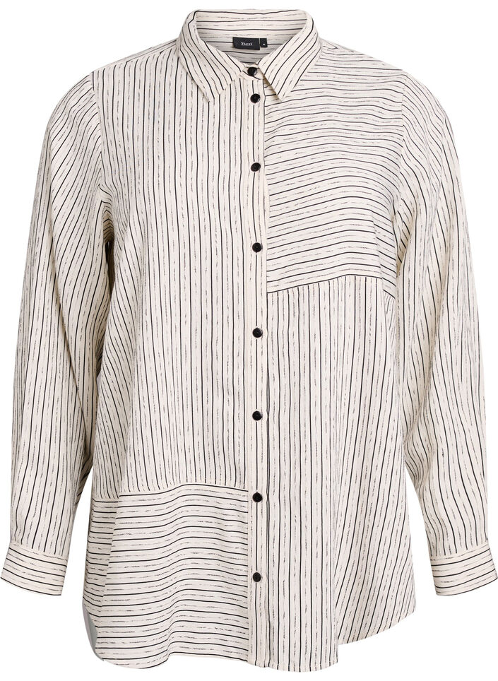Shirt met gestreept patroon, White Stripe, Packshot