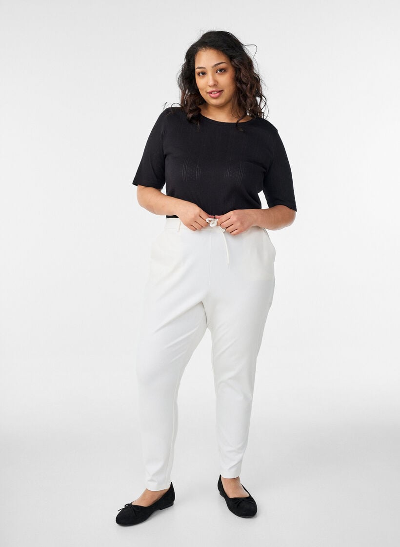 Cropped Maddison broek, Wit, Model image number 0