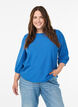Blouse met textuur en 3/4 mouwen, Blauw, Model image number 0