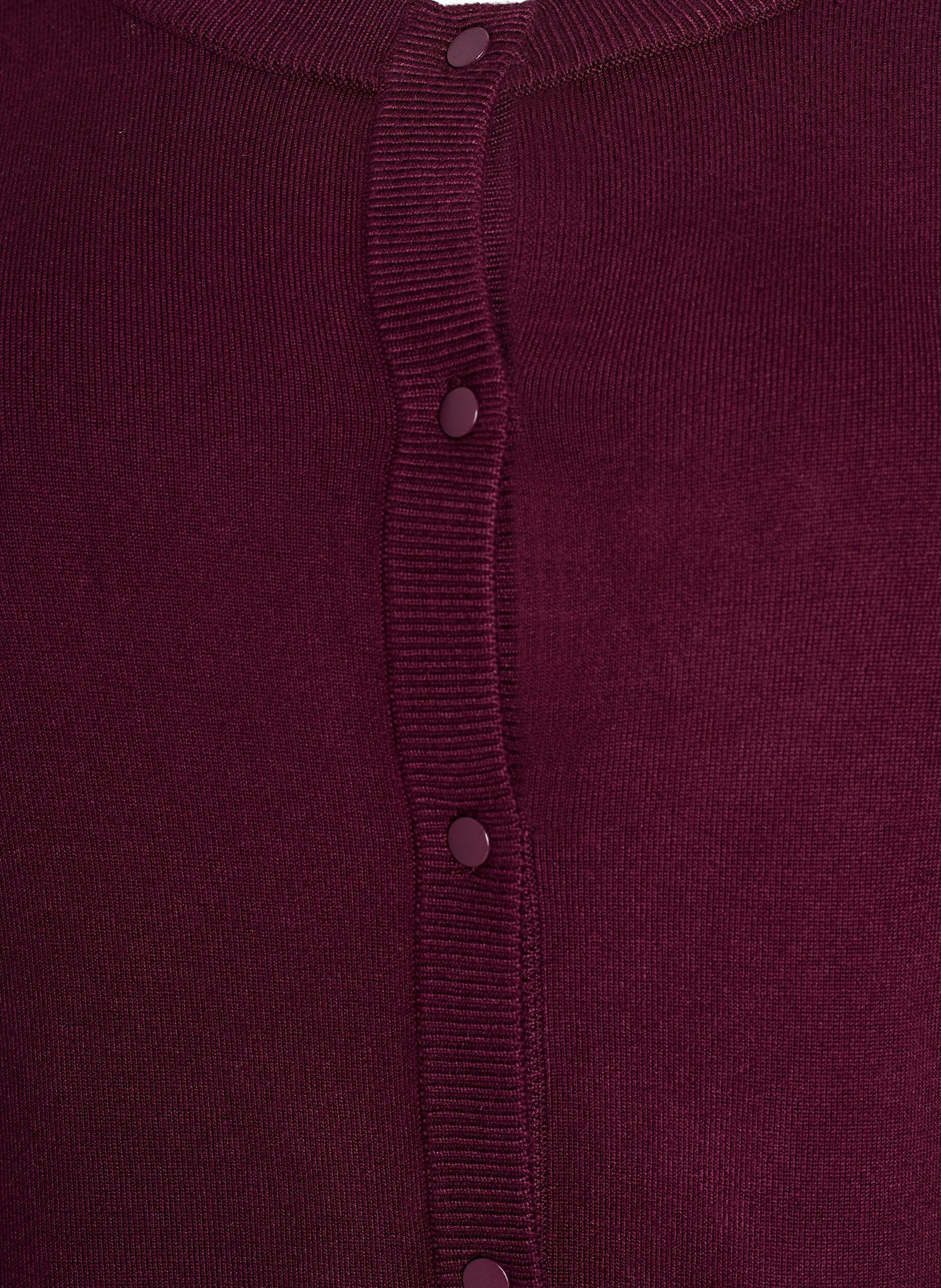 ZizziGebreid vest met ronde hals en knopen, Rood, Packshot image number 2