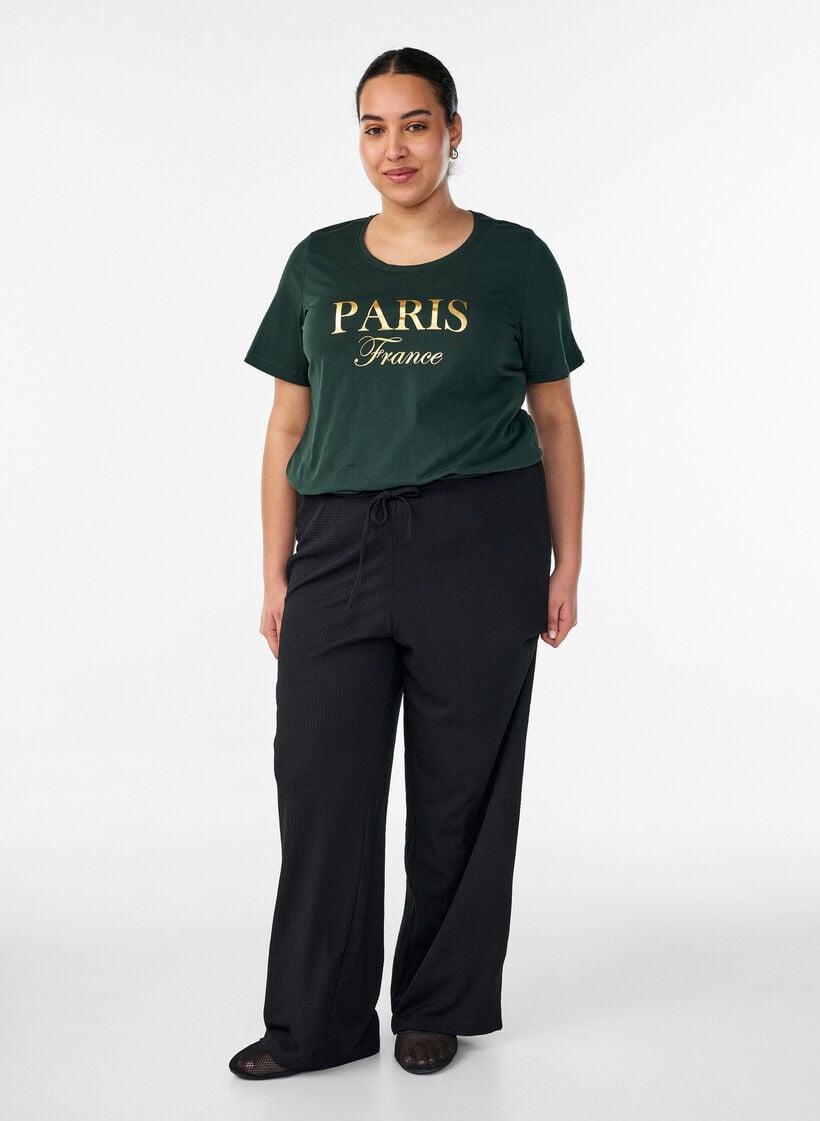 T-shirt met motief, Groen, Model image number 1