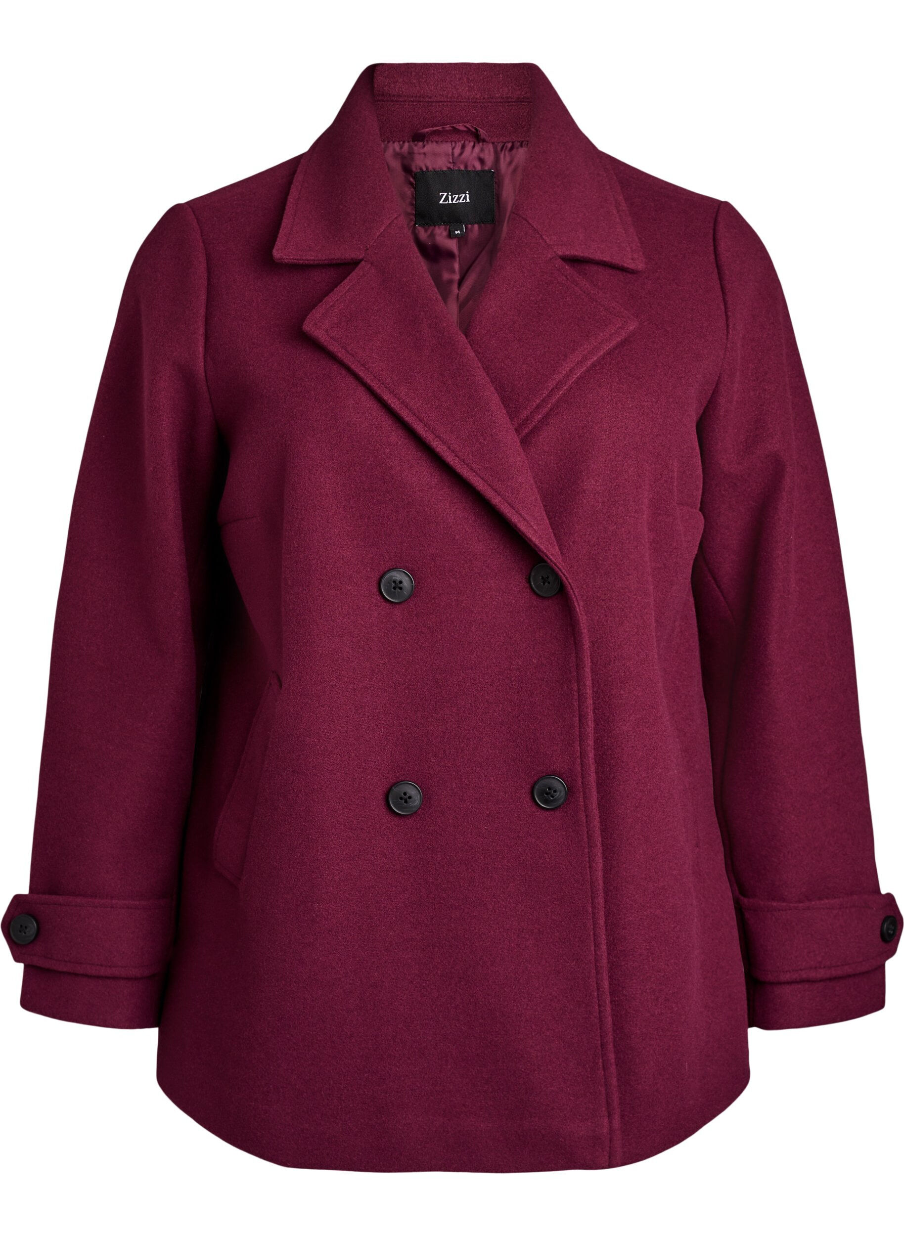 ZizziKorte jas met dubbele knoopsluiting, Rood, Packshot image number 0
