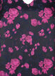 Korte jacquardjurk met lange mouwen, Black w. Red Rose, Packshot image number 2