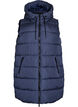 Lange vest met capuchon en zakken, Blauw, Packshot image number 0