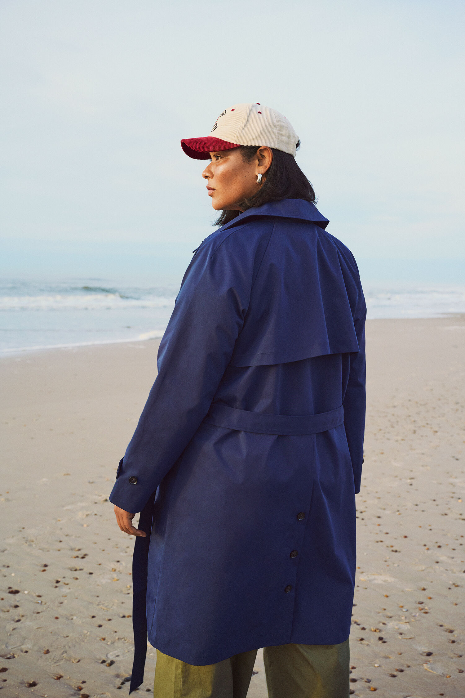 ZizziBlauwe trenchcoat, , Model