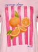 Organisch katoenen T-shirt met print aan de voorkant, Roze, Packshot image number 2