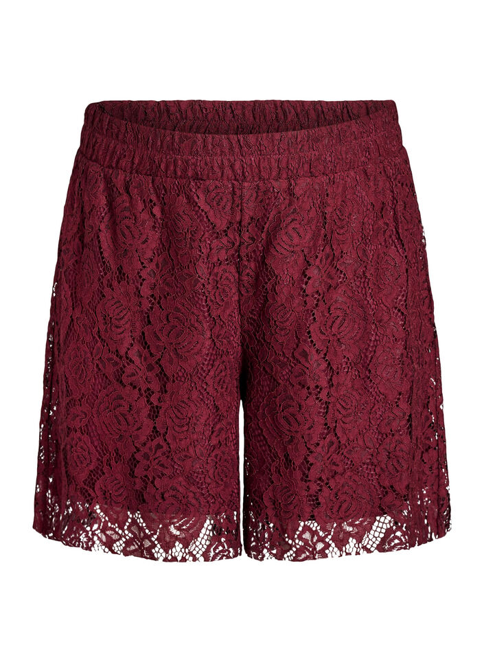Luchtige kanten shorts, Donker Bordeaux, Packshot image number 0