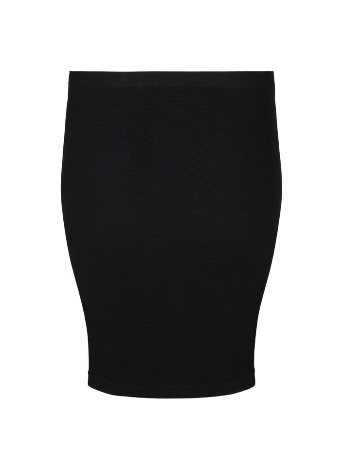Nauwsluitende naadloze rok, Black, Packshot image number 1