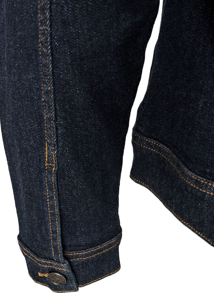 Klassiek denimjack met contrasterend stiksel, Blauw, Packshot image number 3