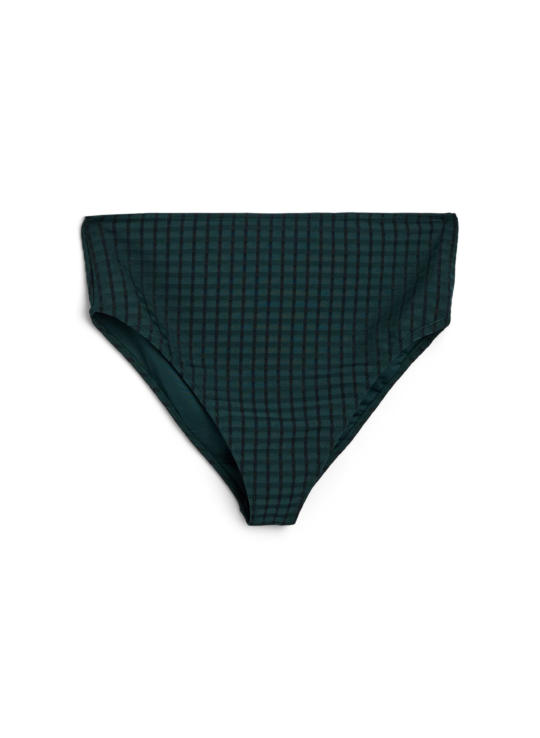Geruite bikinibroekjes met een hoge taille en tai-snit