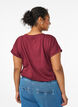 T-shirt met korte mouwen in een katoenmix, Donker Bordeaux, Model image number 2