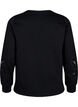 Sweatshirt met geborduurde uitsneden, Black, Packshot image number 1