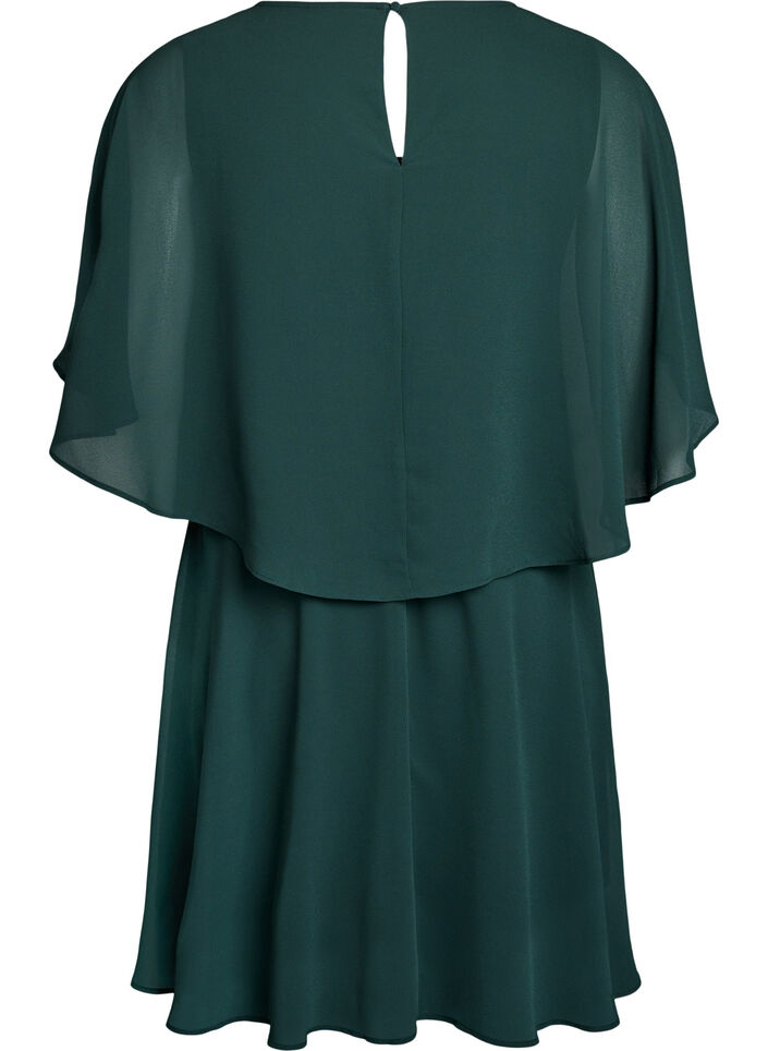 Korte chiffon feestjurk met gelaagd effect, Scarab, Packshot