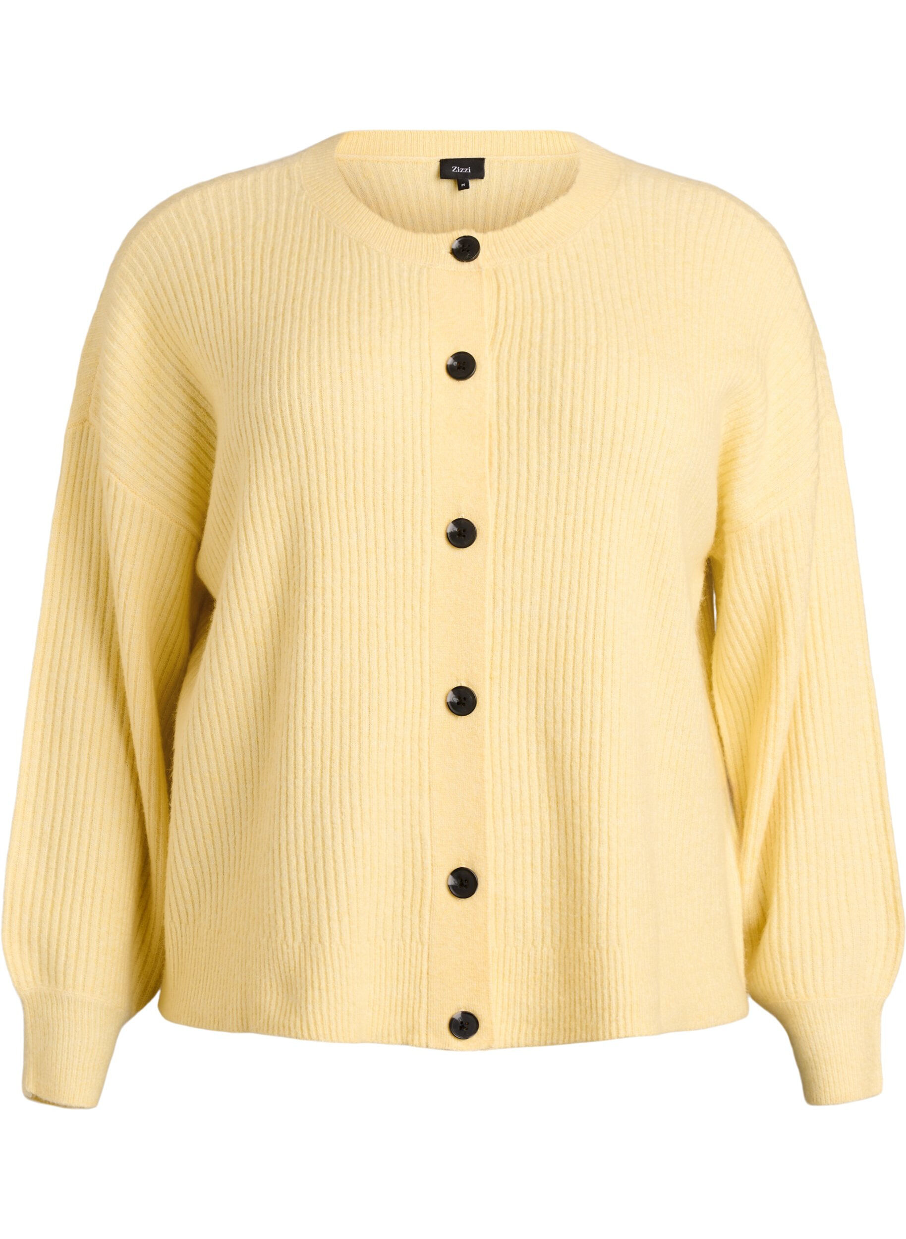 Vest van ribtricot met knopen