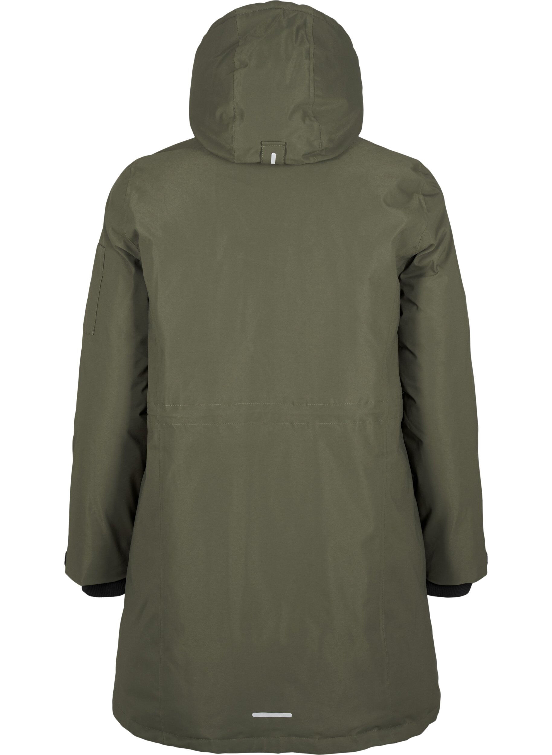ZizziPraktische winterjas met capuchon en zakken, Groen, Packshot image number 1