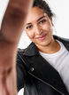 Imitatie leren bikerjas, Zwart, Model image number 3