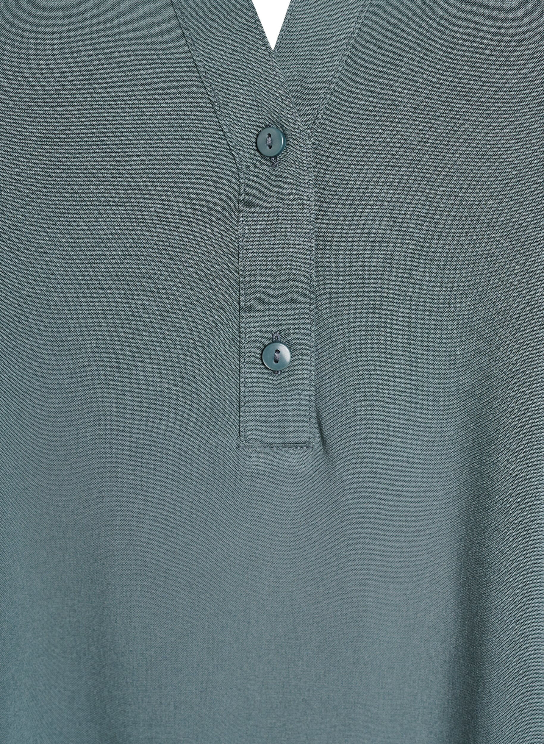 ZizziMouwloze viscose blouse, Groen, Packshot image number 2