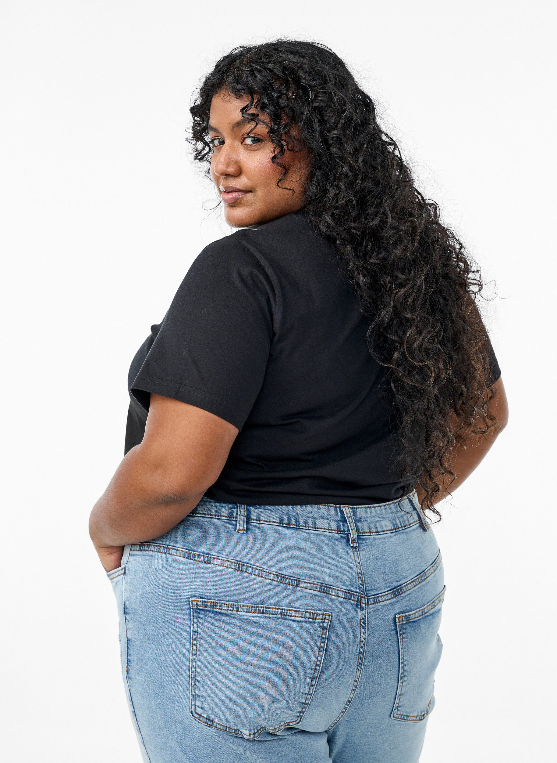 ZizziT-shirt met decoratieve details, Zwart, Model image number 2