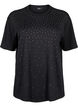 T-shirt met strass-steentjes en ronde hals, Zwart, Packshot image number 0
