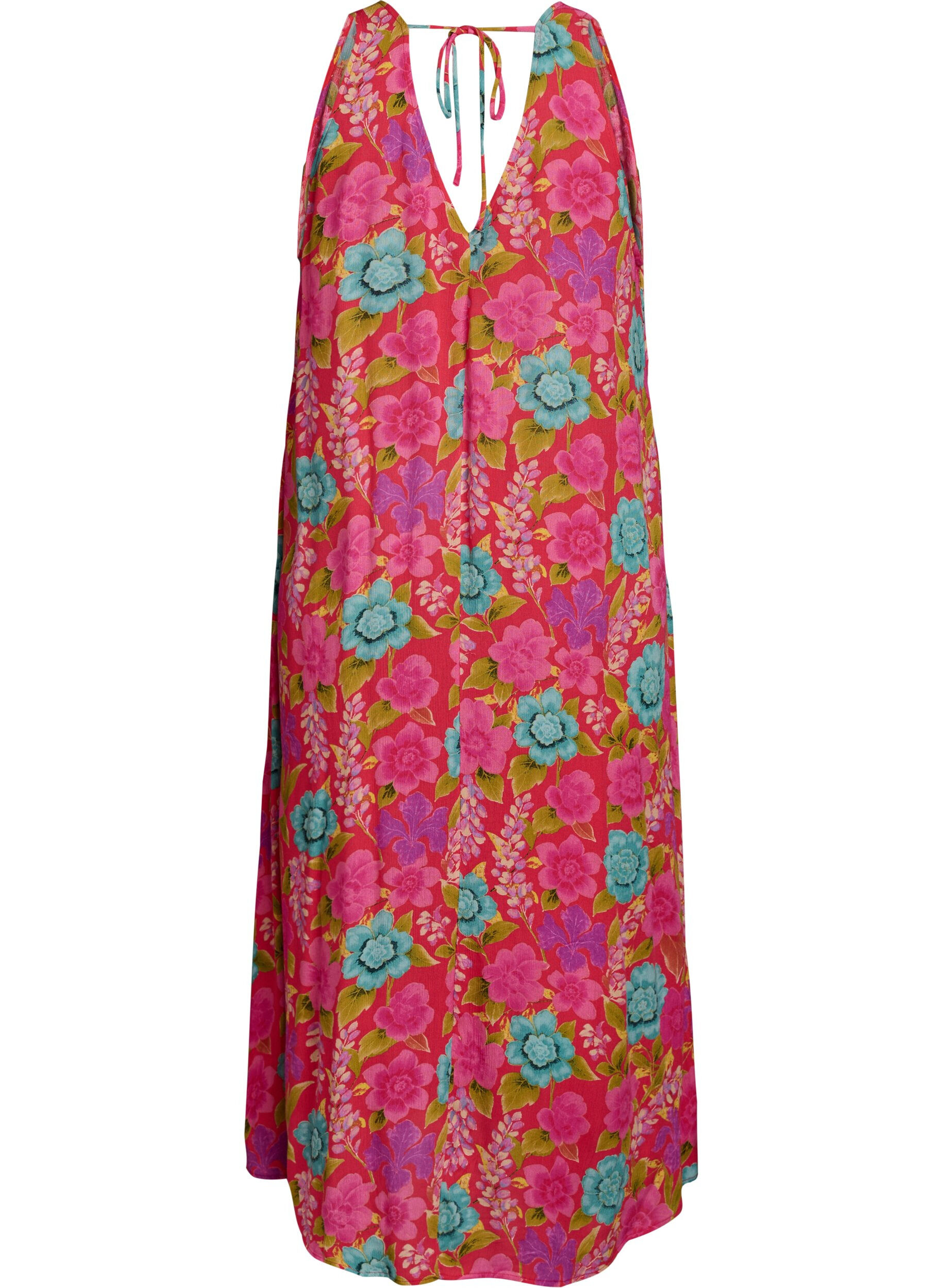 ZizziA-lijn maxi-jurk zonder mouwen met een V-hals, Rood, Packshot image number 1