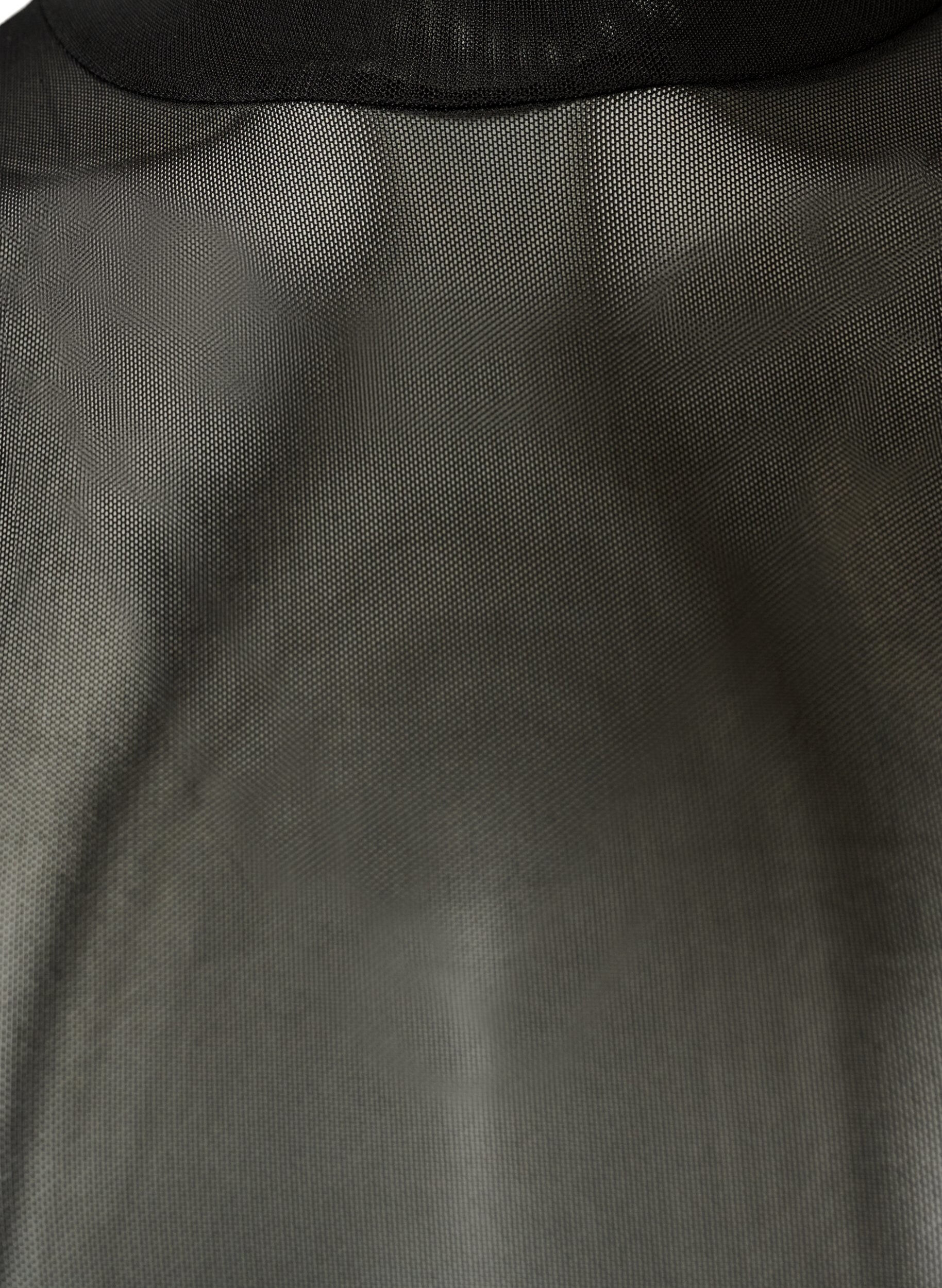 ZizziGetailleerde blouse van mesh met lange mouwen, Zwart, Packshot image number 2