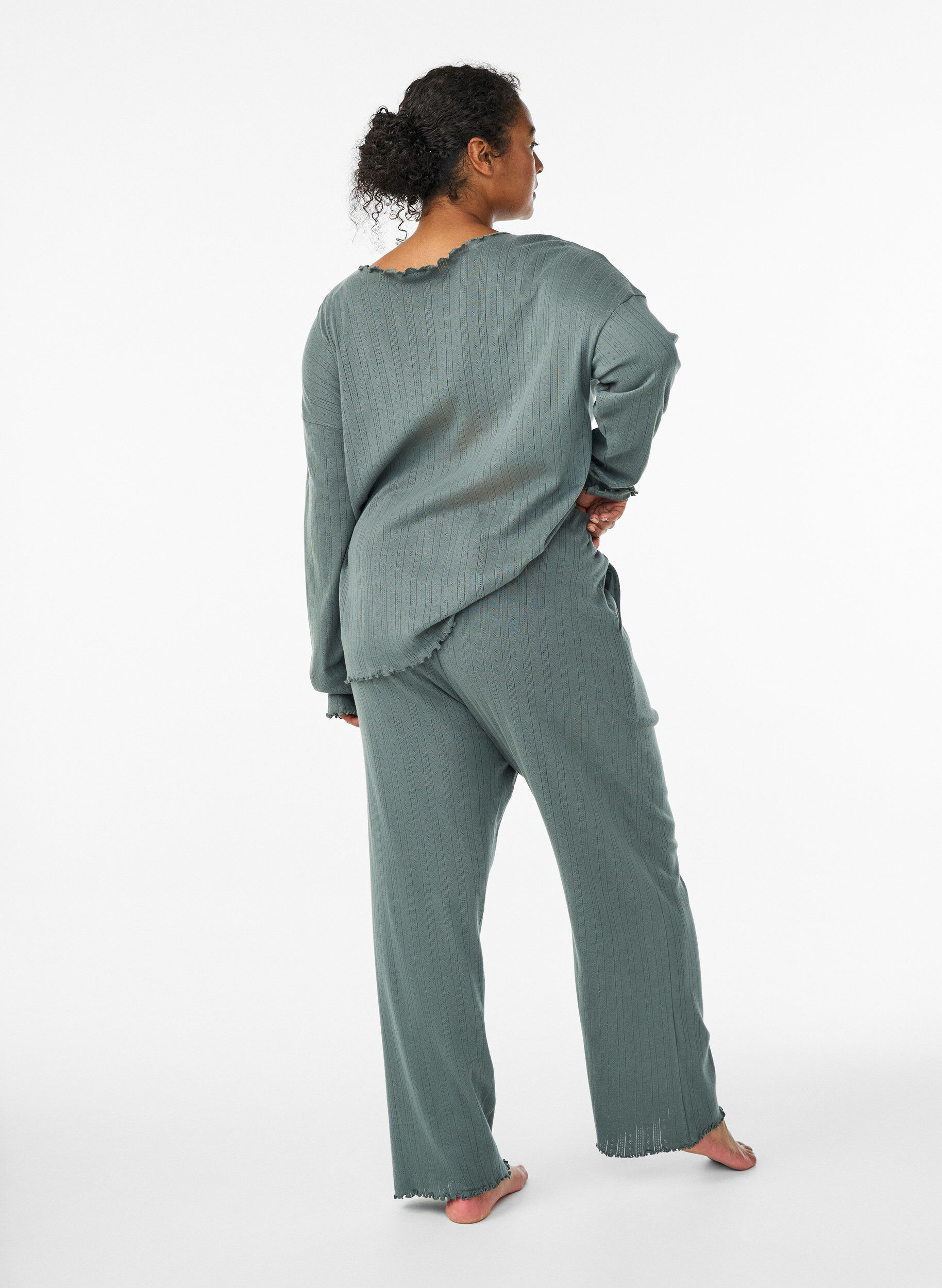 ZizziKatoenen nachtb broek, Groen, Model image number 1