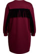 Sweatjurk op knielengte met franjes, Donker Bordeaux, Packshot image number 1