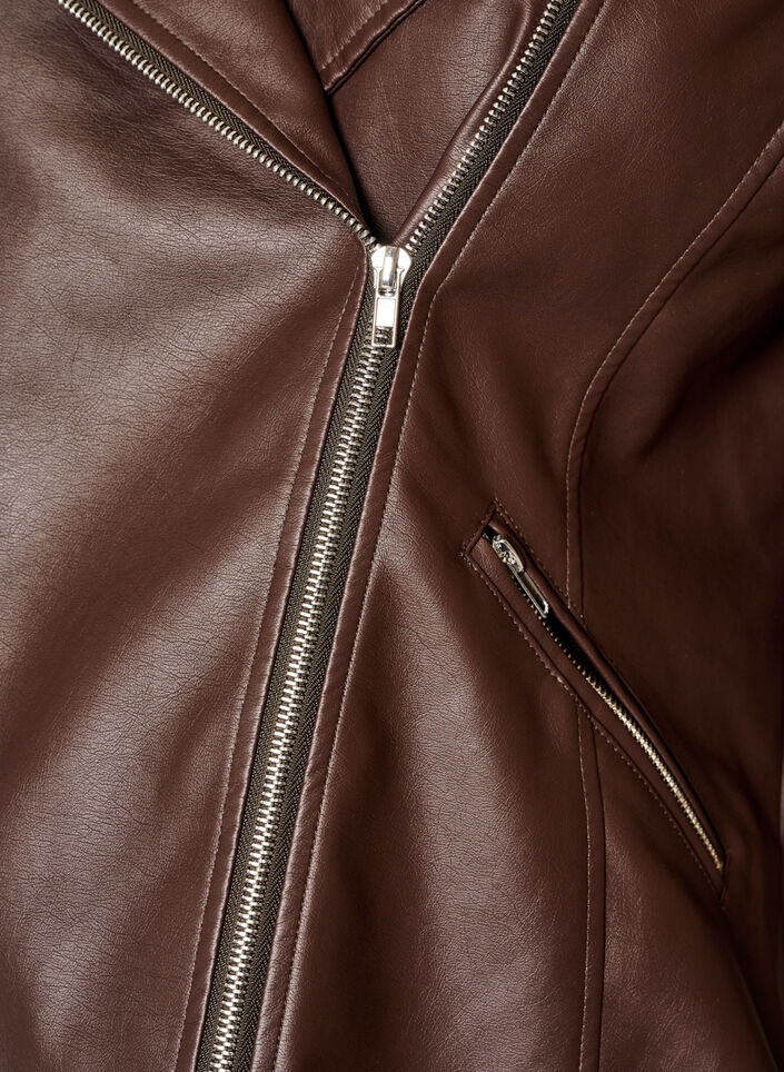 Bikerjack in imitatieleer, Bruin, Packshot image number 2