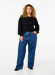 Gebreid vest met ronde hals en knopen, Zwart, Model image number 1