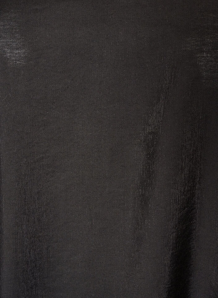 Glanzende tuniek met V-hals en 3/4 mouwen, Zwart, Packshot image number 2