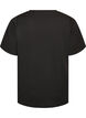 T-shirt met splitjes en decoratieve knoopsluitingen, Zwart, Packshot image number 1