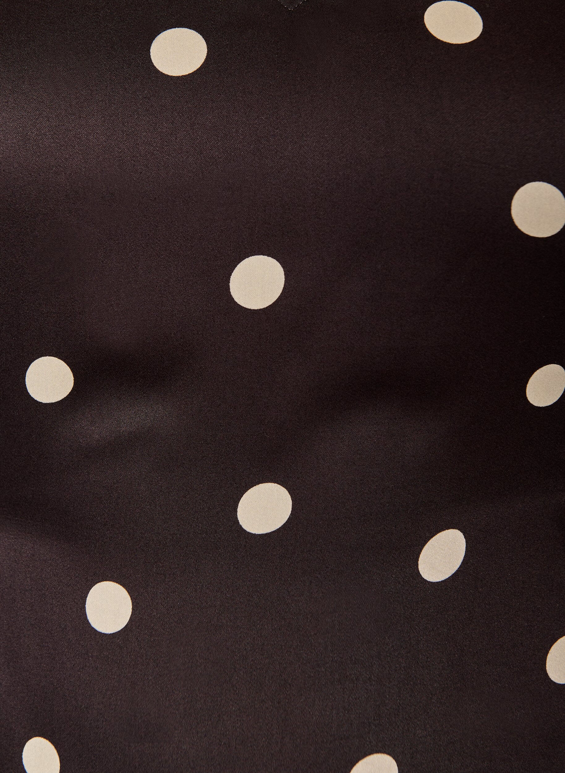 ZizziPolkadot viscose blouse met V-hals en striksluiting, Bruin, Packshot image number 2