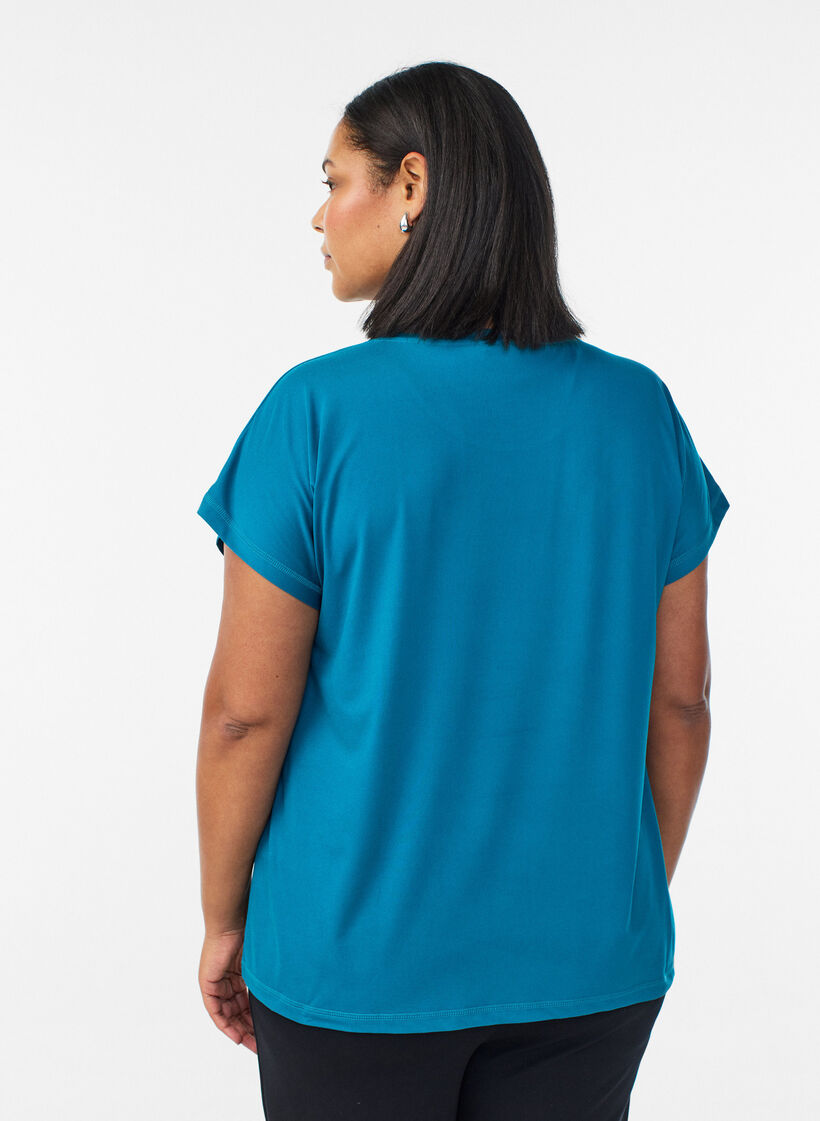 Effen gekleurd trainingsshirt, Groen, Model image number 2