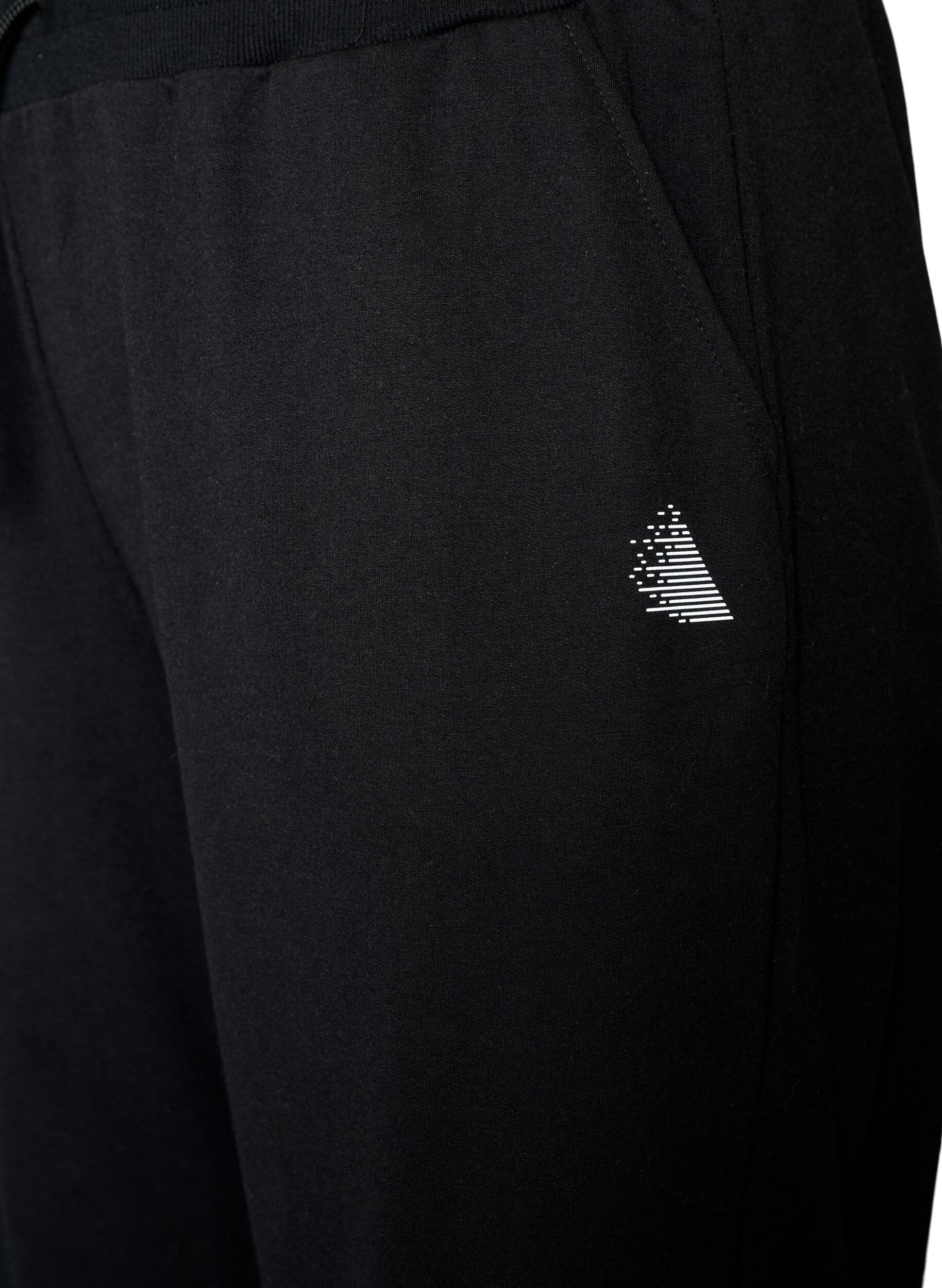 ZizziTrainingsbroek met wijde pijpen en hoge taille, Zwart, Packshot image number 2