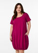 Katoenen jurk met korte mouwen, Rood, Model image number 0