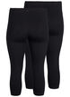 FLASH - 2-pack 3/4 katoenen leggings, Zwart, Packshot image number 1