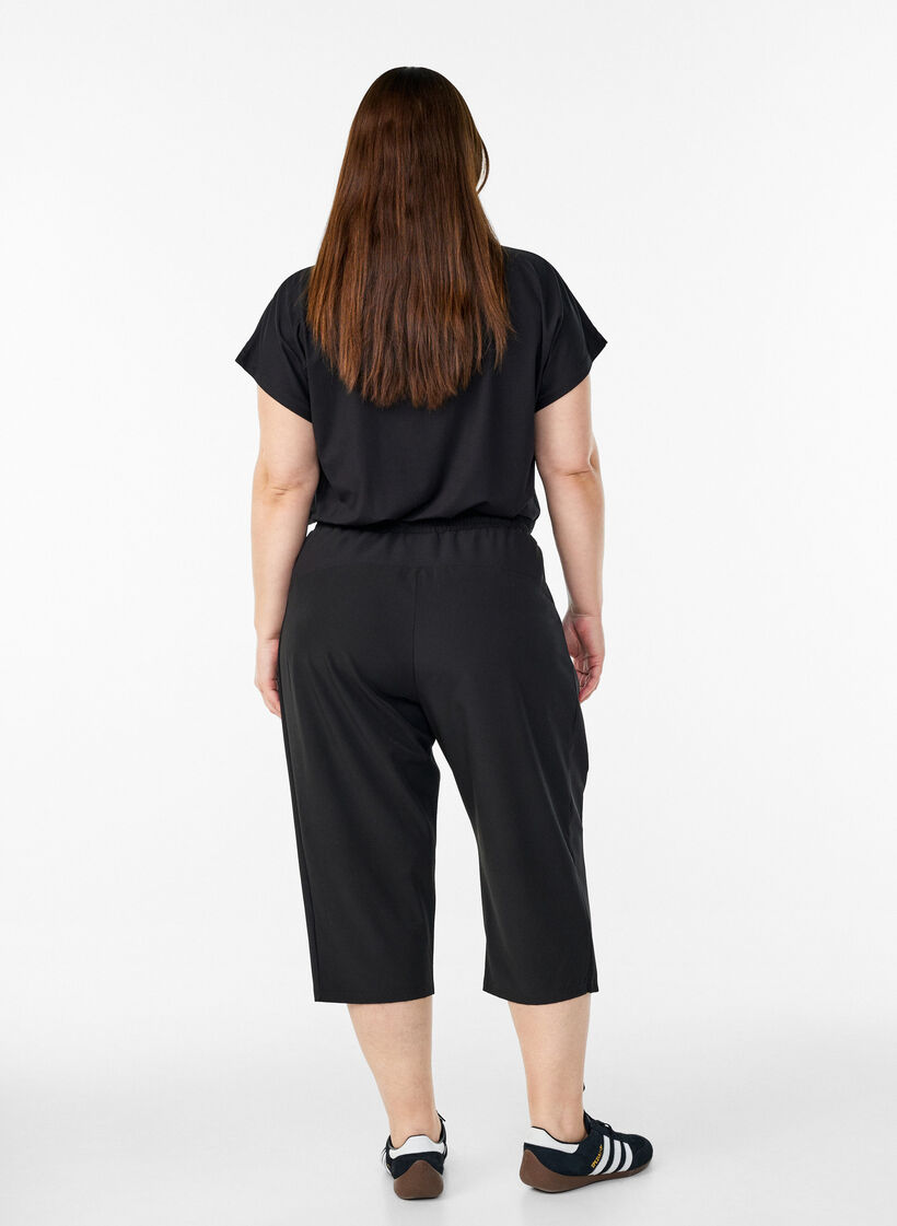 High waist capri trainingbroek, Zwart, Model image number 2