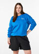Sweatshirt met tekst print, Blauw, Model image number 0