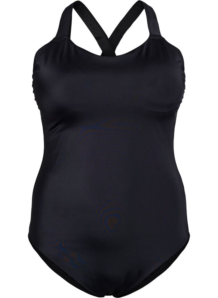 Badpak met gekruiste bandjes, Zwart, Packshot image number 0