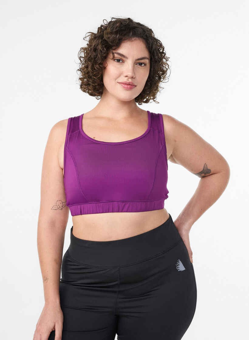 Sport-bh met racerback, Paars, Model image number 0