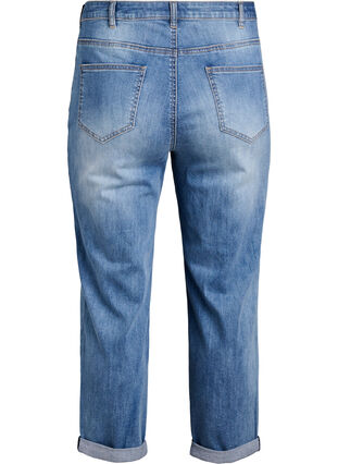 Zizzi7/8 jeans met oprolbare pijpen en hoge taille, Medium Blue Denim, Packshot image number 1